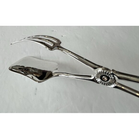 Elegance Silverplated Serving Tongs, set of three Cake Bread Salad 10" EP Zinc - Picture 11 of 16
